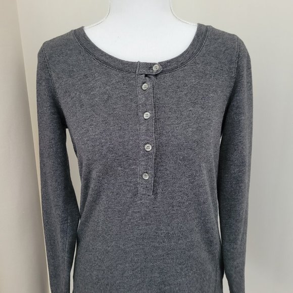 Roots Canada basic heather grey marled long sleeve top - Picture 2 of 13